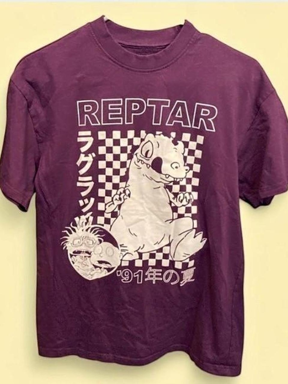 Nickelodeon Rugrats Reptar Graphic Tee - Purple and White